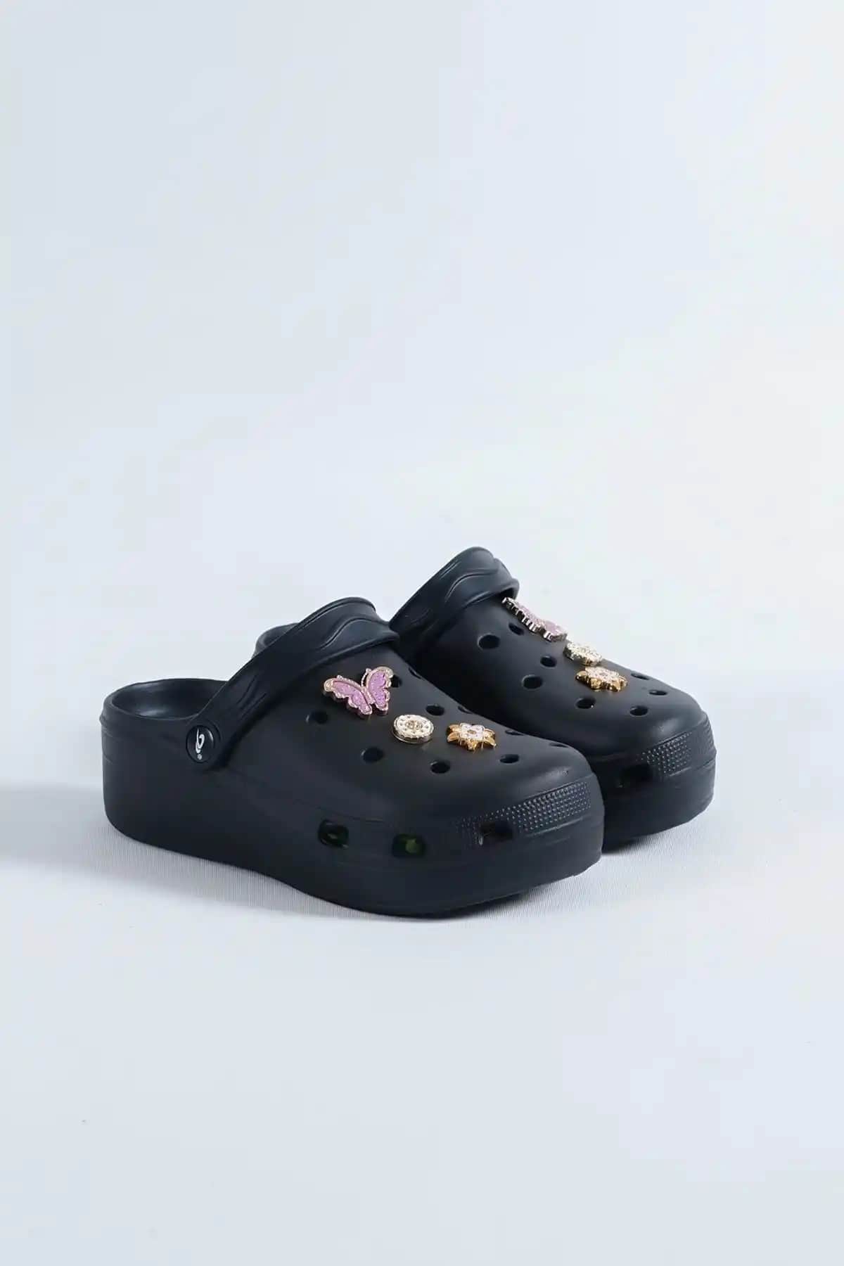 EFW Estate Siyah Günlük Masaj Tabanlı Ev ve Sağlık Kurumu Terliği