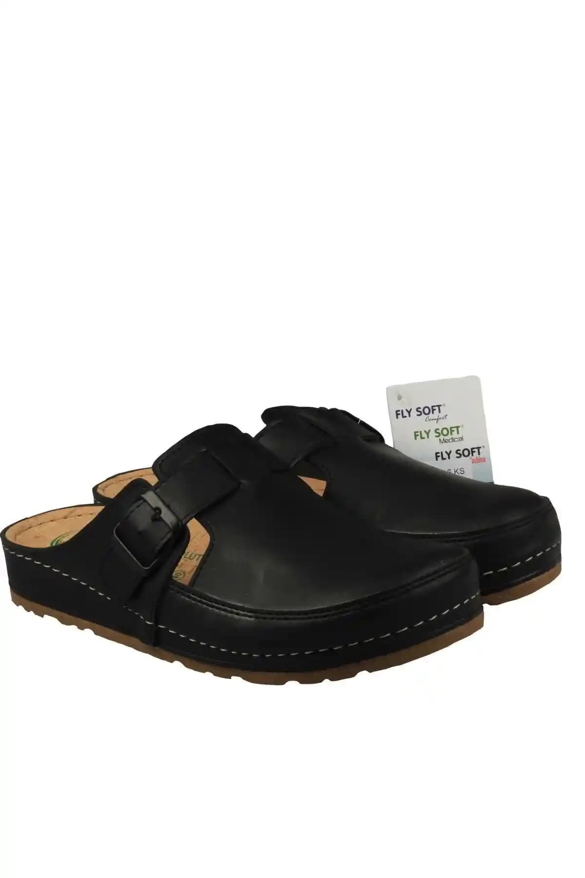 FLY SOFT Eşitlikçi Siyah Ortopedik Terlik Günlük Kullanım İçin Şık ve Rahat Tasarım