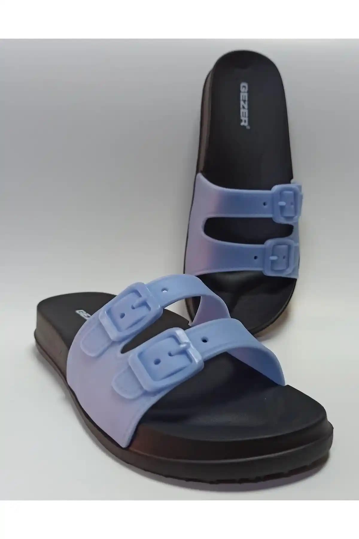 Gezer Mavi Anatomik Tabanlı Hafif Kadın ve Erkek Terlikleri Günlük ve Plaj Kullanımı İçin