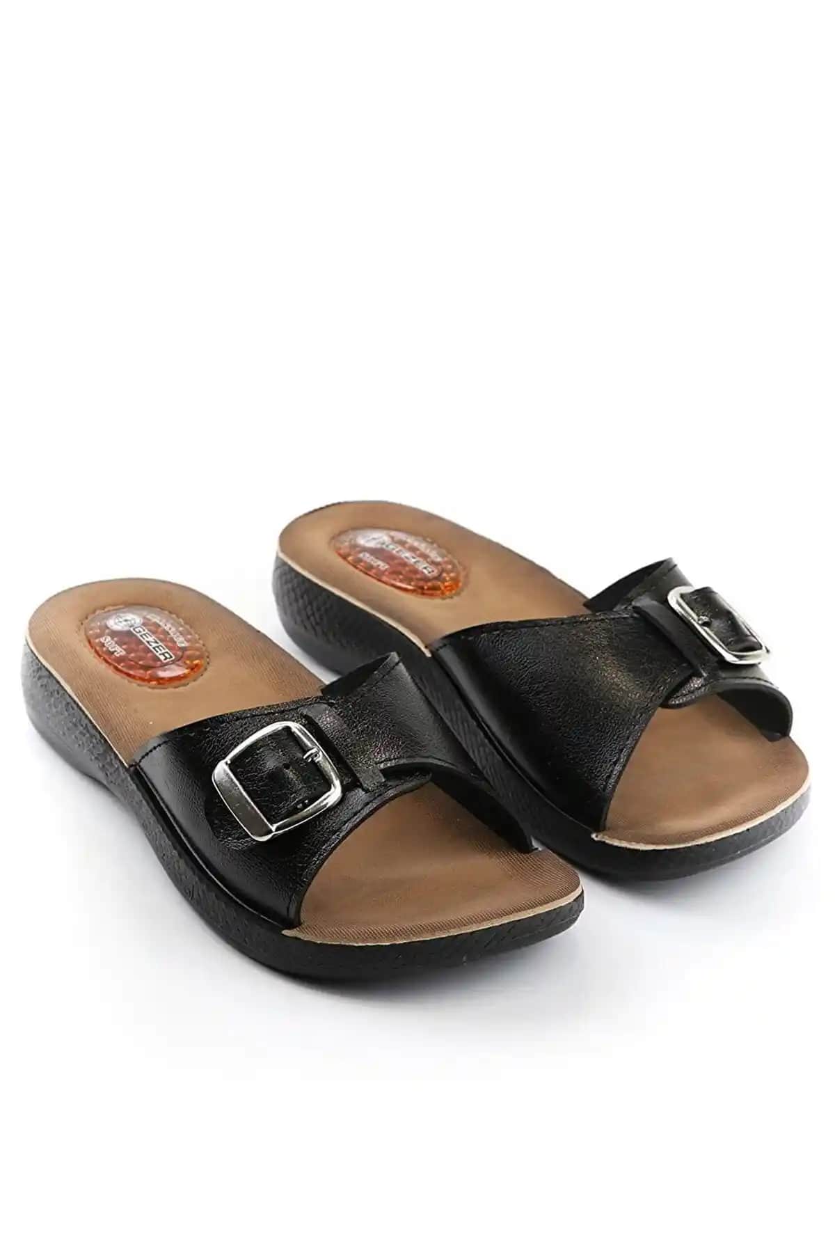 Gezer Topuk Dikeni Jelli Tokalı Comfort Kadın Günlük ve Dışarı Terliği