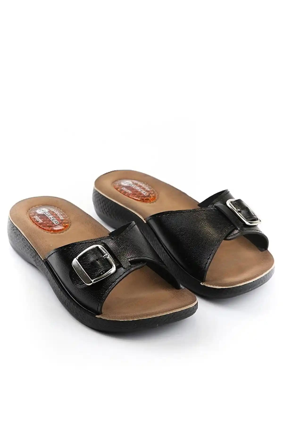 Gezer Topuk Dikeni Jelli Tokalı Comfort Kadın Günlük ve Dışarı Terliği