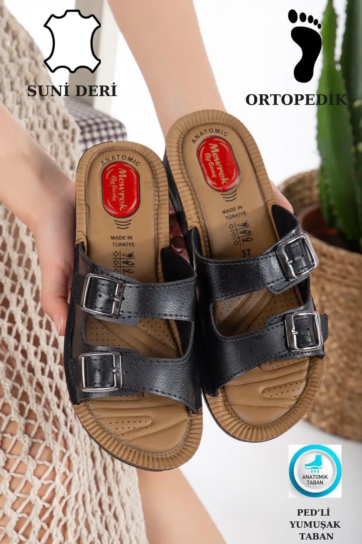 Kadın Ultra Yumuşak Soft Taban Dolgu Topuk Ortopedik İç Pedli Günlük Terlik