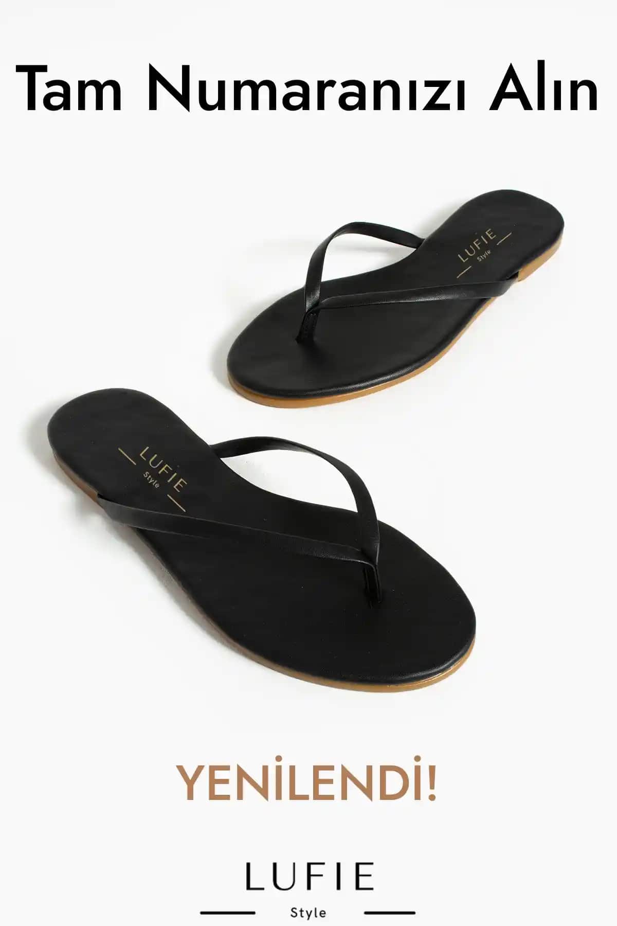 Lufie Kadın Parmak Arası Siyah Terlik Şıklık ve Konforu Bir Arada Sunar