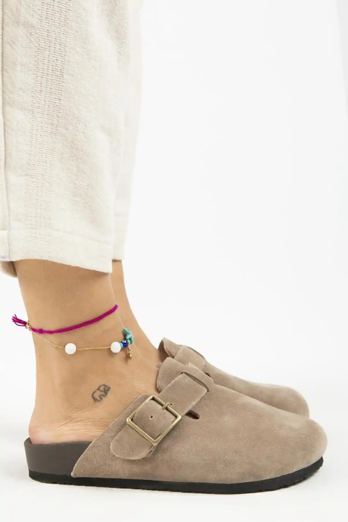 Manijero Zeta 2 Kadın Hakiki Deri Şık ve Rahat Günlük Terlik Modeli