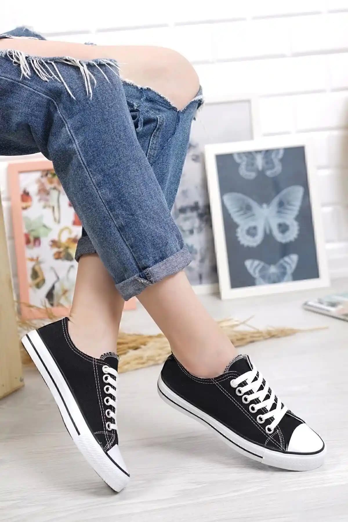 MYZENNE Cnv Siyah Günlük Spor Ayakkabı Modern ve Rahat Tasarımıyla Şıklık ve Konforu Bir Arada Sunar