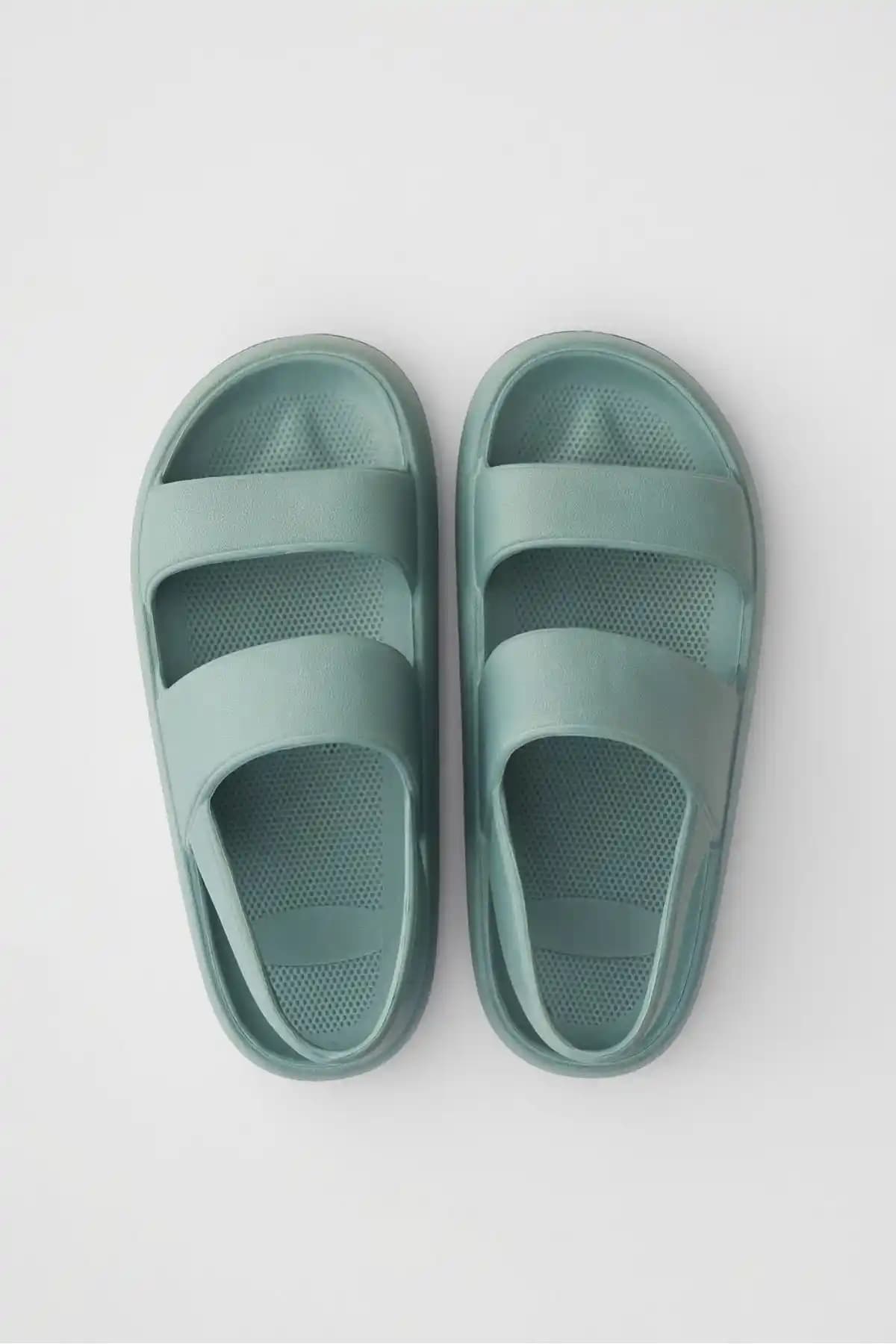 Ozyo Masai Mavi Çift Bant Eva Plaj Sandaletleri Günlük ve Yazlık Kullanım İçin Uygun