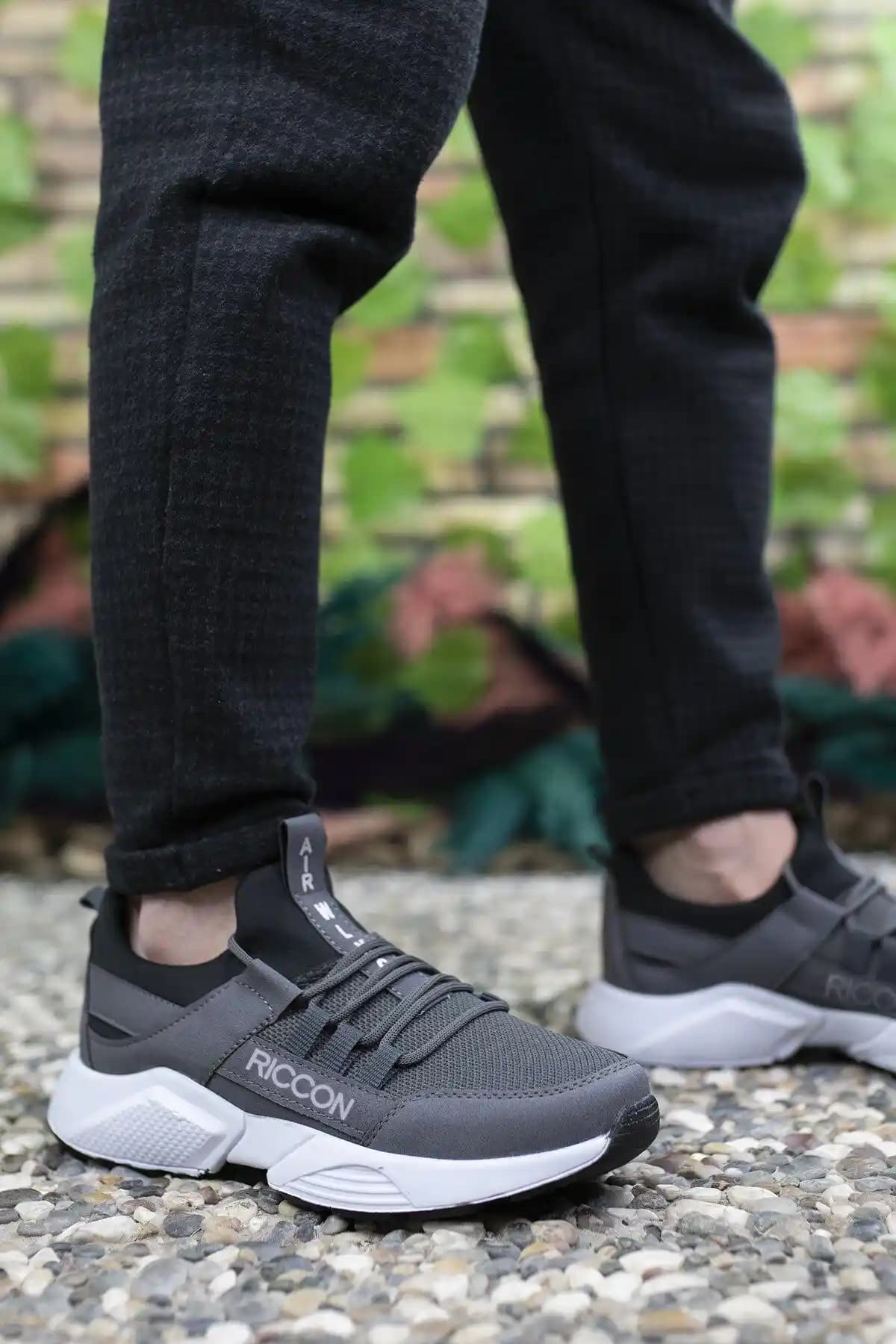 Riccon Unisex Füme Beyaz Sneaker Modern Tasarım ve Konfor Sunar
