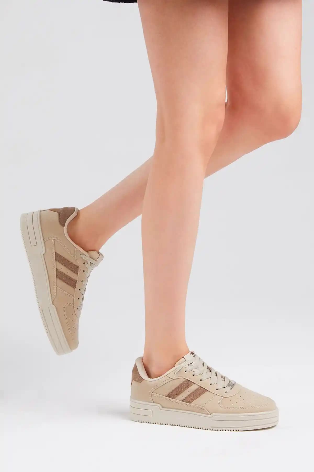 Tonny Black Unisex Bej Çizgili Rahat Günlük Sneaker Modelleri ve Özellikleri