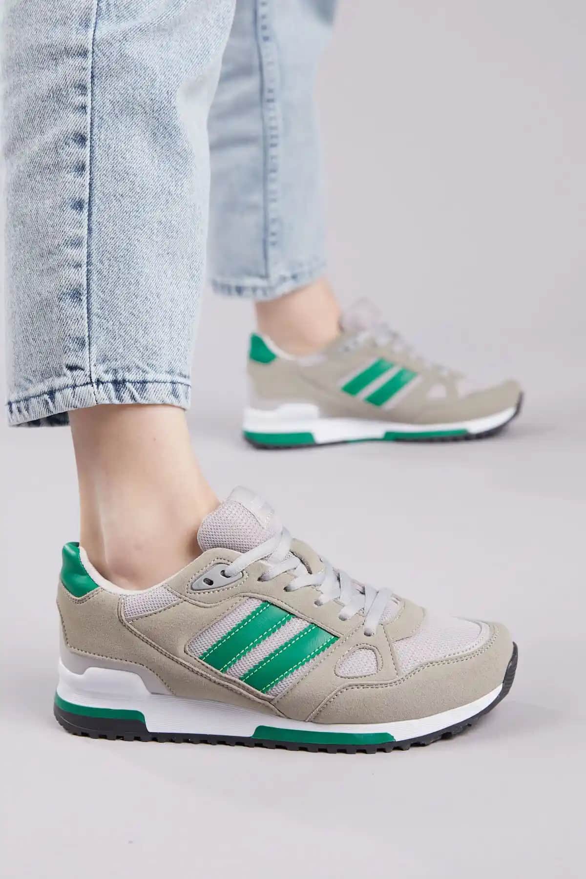 Tonny Black Unisex Gri Yeşil Spor Ayakkabı TB282 Şıklık ve Konfor Sunar