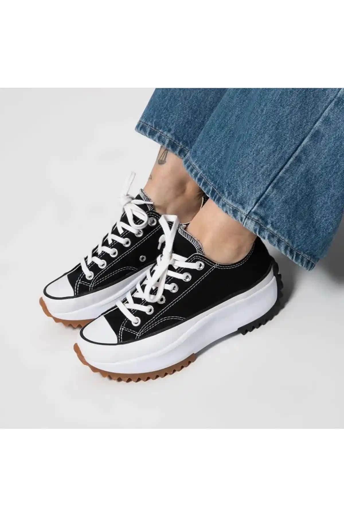 Wanderson Run Star Canvas Siyah Unisex Spor Ayakkabı Günlük Kullanım İçin Uygun