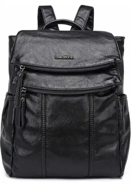 21K Barcelona Yıkama Deri Orta Boy Kadın Sırt Çantası Şık ve Dayanıklı Tasarım