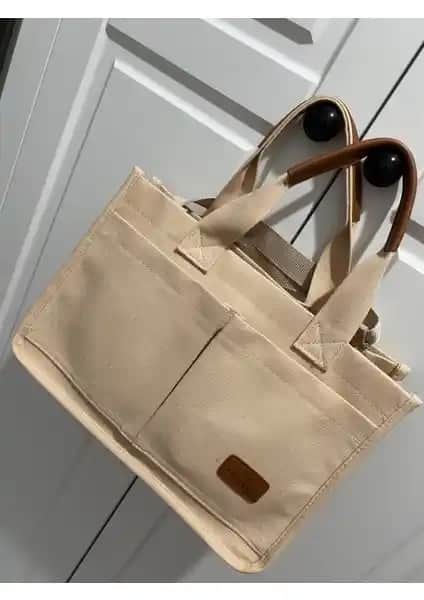 Altunay Kadın Kanvas Cepli Tote Çanta Günlük Şıklık ve İşlevsellik Sunar