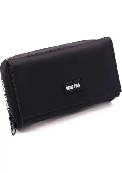 Bukili Bags Siyah Renkli Büyük Boy Çok Bölmeli Kadın Cüzdanı Günlük Kullanım İçin Uygun