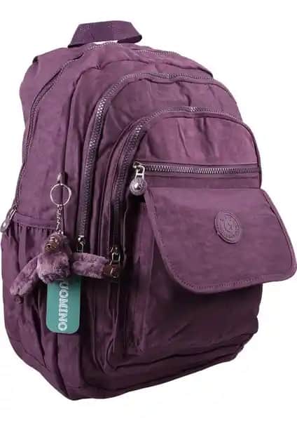 Duomino Fcstore Büyük Boy Mor Sırt Çantası Krinkıl Kumaş Suya Dayanıklı Kullanışlı Tasarım