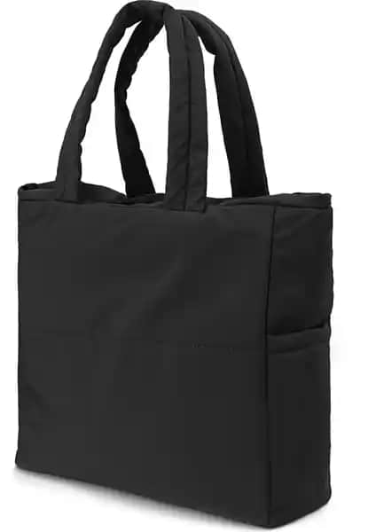 Espardile Fermuarlı Büyük Boy Şişme Kadın Çantası Günlük Kullanım İçin Uygun