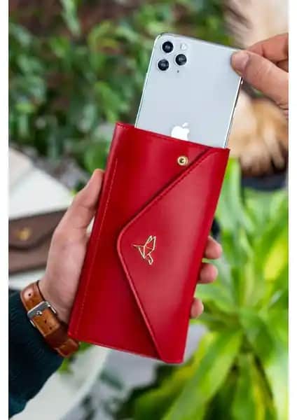 Garbalia Envelope Kadın Cüzdanı Telefon ve Bozuk Para Bölmeli Modern Tasarım