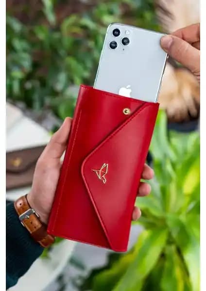 Garbalia Envelope Kadın Cüzdanı Telefon ve Bozuk Para Bölmeli Modern Tasarım