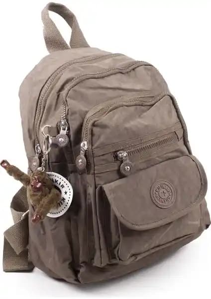 İmaks Küçük Boy Krinkıl Su Geçirmez Kadın Günlük Sırt Çantası Vizon Renkli