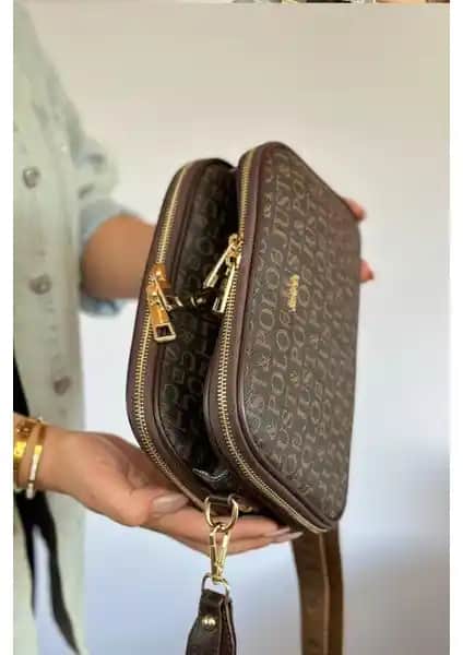 Just Polo Kadın Siyah 5 Bölmeli Uzun Askılı Omuz Çantası Şıklık ve Fonksiyonellik Bir Arada