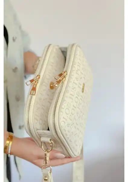 Just Polo Kadın Siyah Çok Bölmeli Uzun Askılı Omuz Çantası Günlük ve Şık Kullanım İçin