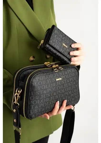 Just Polo Kadınlar İçin Suya Dayanıklı Şık Çanta ve Cüzdan Seti Günlük Kullanım İçin
