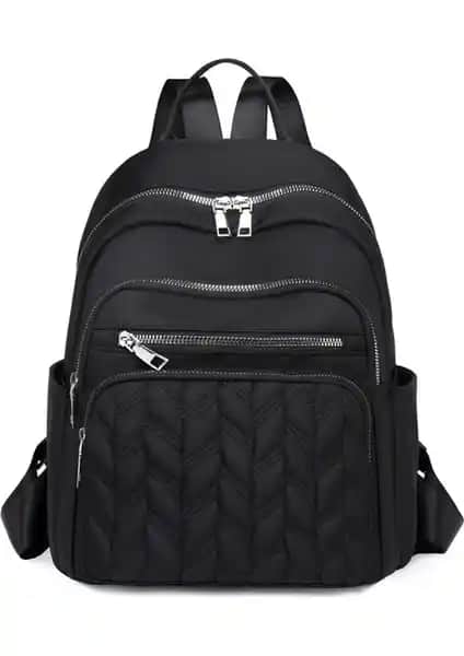 Nachen Büyük Kapasiteli Siyah Sırt Çantası Günlük Kullanım İçin Fonksiyonel ve Şık Tasarım