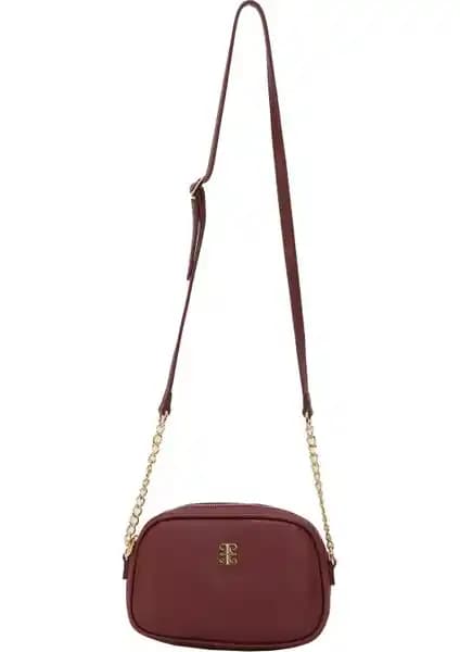 Pierre Cardin Bordo Kadın Çapraz Çanta Günlük Kullanım İçin Şık ve Fonksiyonel Tasarım