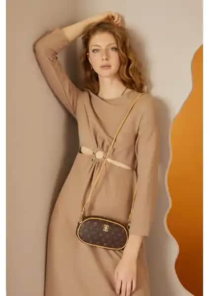 Pierre Cardin Kadın Kahverengi Çapraz Çanta Günlük Kullanım İçin Şık ve Dayanıklı Tasarım