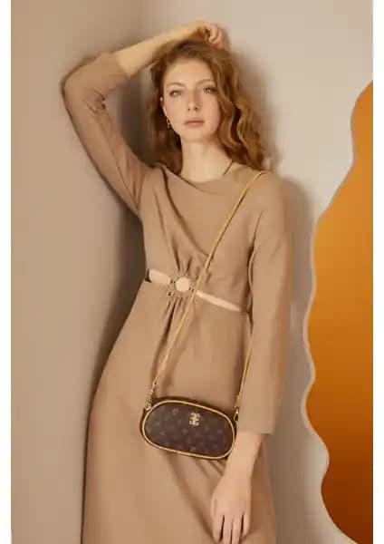 Pierre Cardin Kadın Kahverengi Çapraz Çanta Günlük Kullanım İçin Şık ve Dayanıklı Tasarım