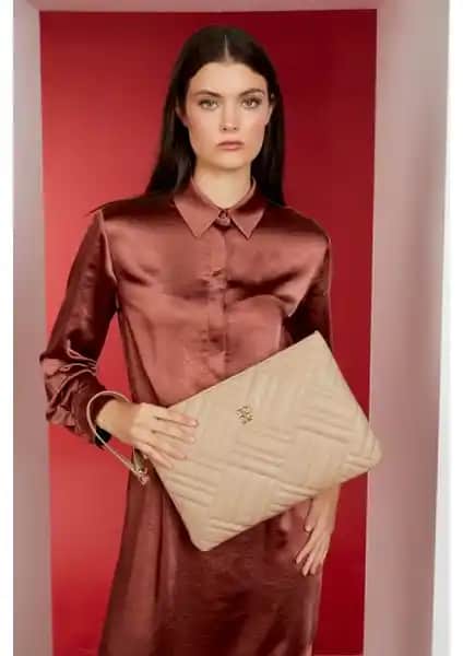 Pierre Cardin Kadın Lux Soft Asos Vizon Portföy Çanta Şıklık ve Fonksiyonellik Bir Arada