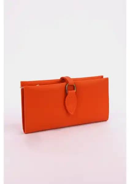 Womancraft Yumuşak Derili Turuncu Kadın Cüzdanı Çok Bölmeli ve Şık Tasarım