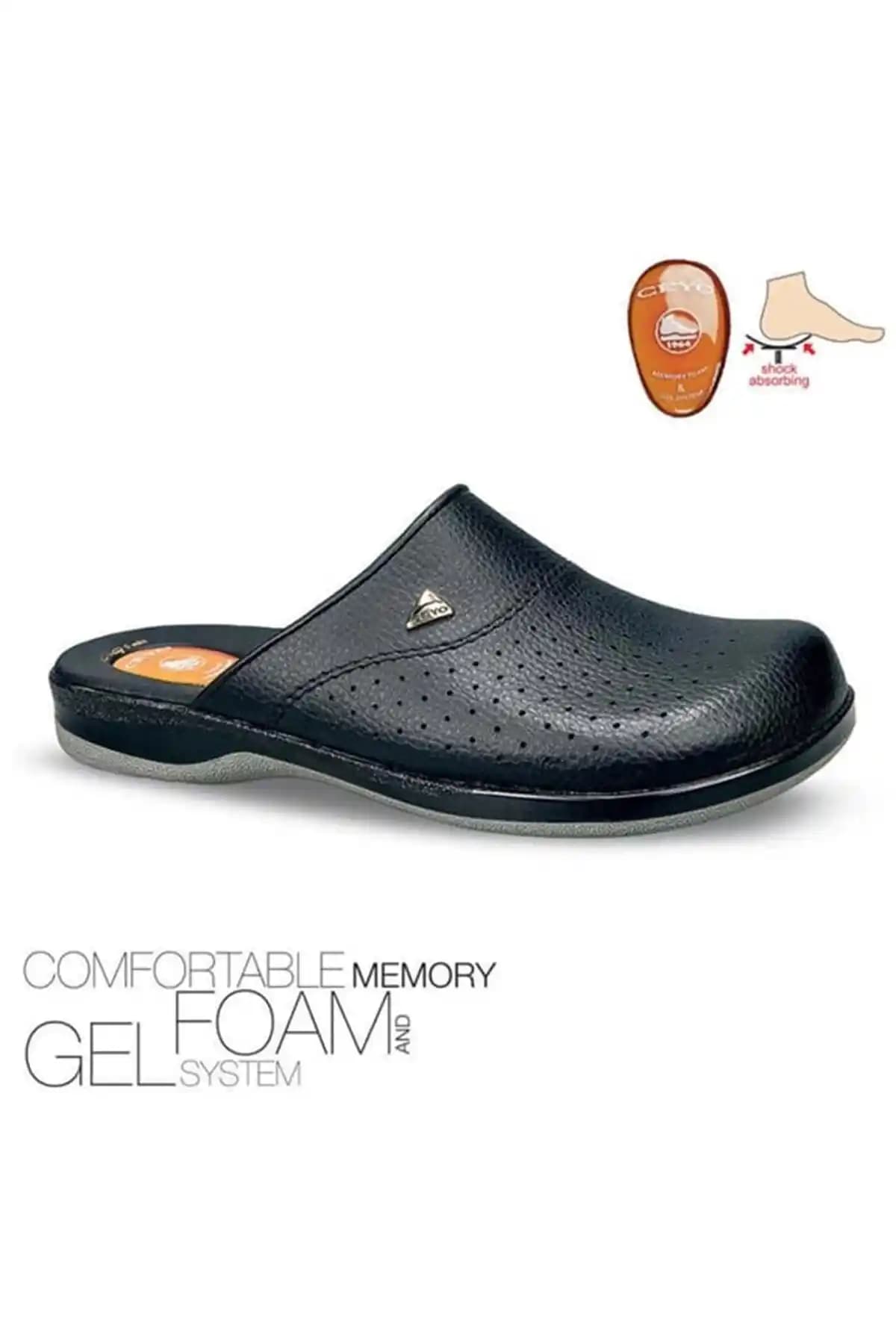 Ceyo 9846-Flex-1 Ortopedik Jel Destekli Kaymaz Taban Erkek Sabo Terlik