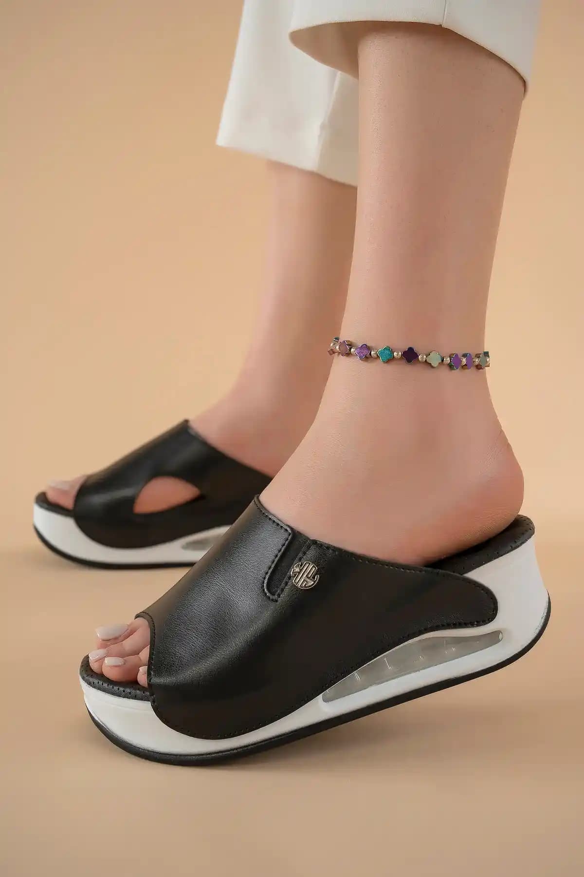 Khayt Biana Anatomik Ortopedik Medikal Sabo Kadın Terlik Topuk Dikeni İçin Rahat