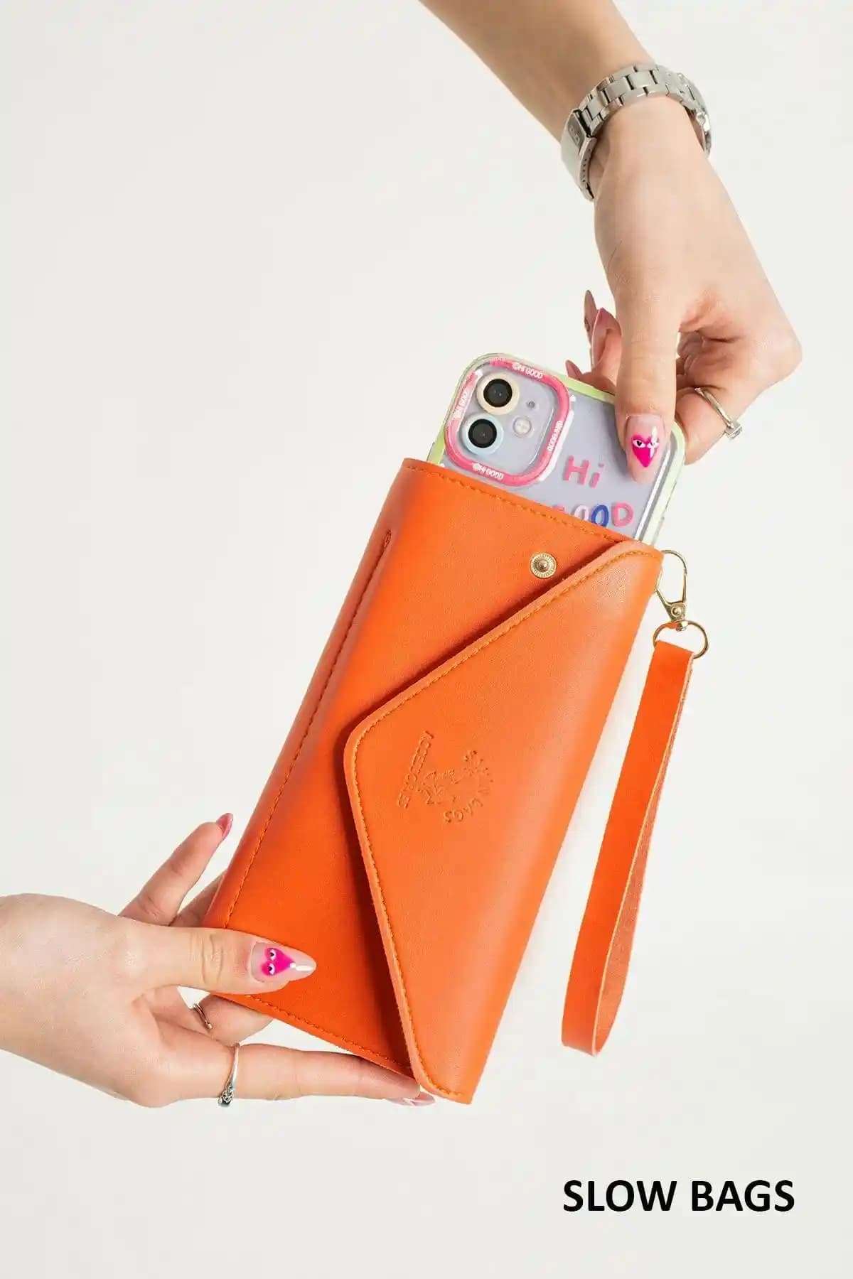 Lizzabel El Askılı Telefonluk ve Şeffafavm Turuncu Deri Cüzdan Karşılaştırması