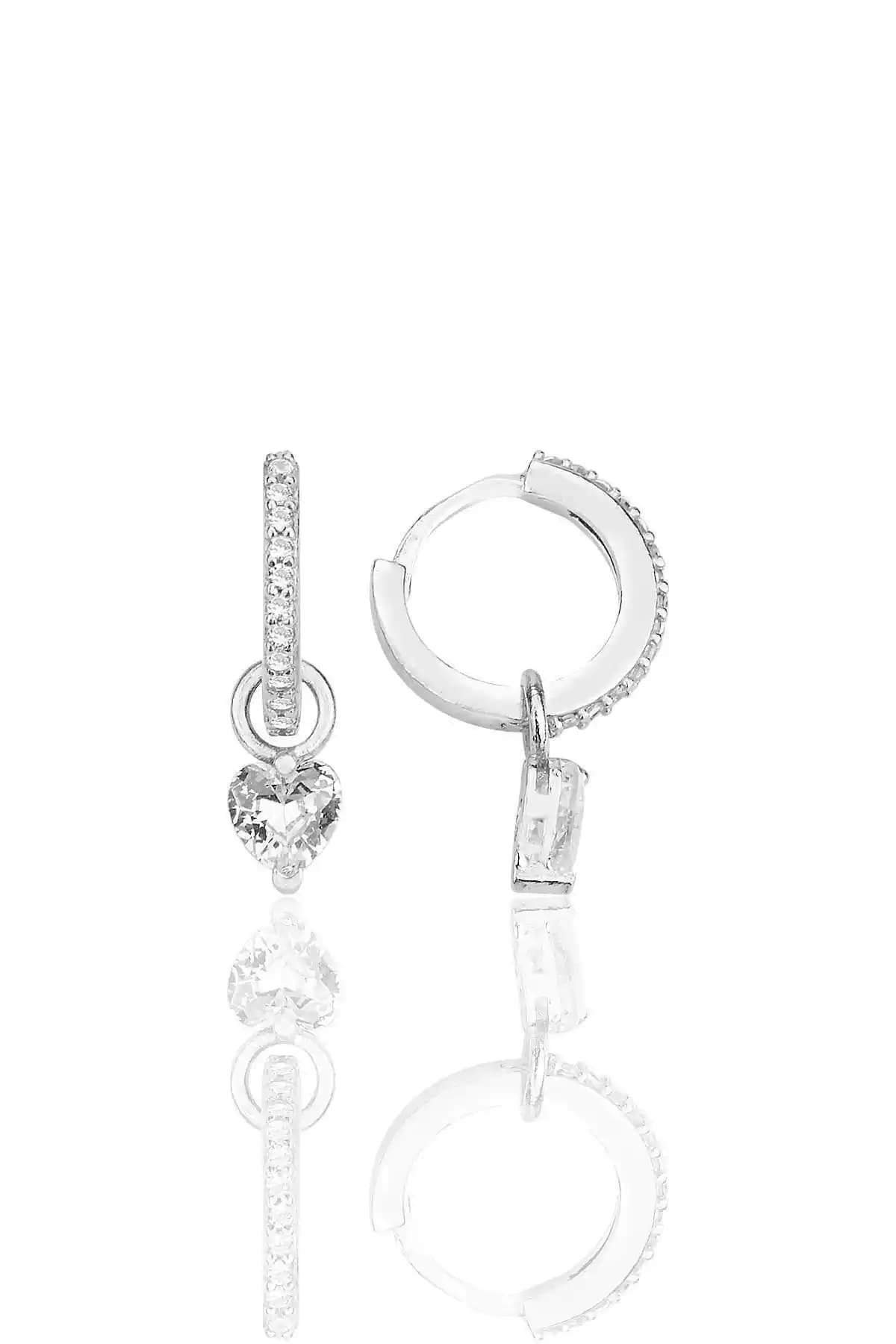 Söğütlü Silver Gümüş Rodyumlu Kalp ve Yarım Yıldız Küpe Karşılaştırması
