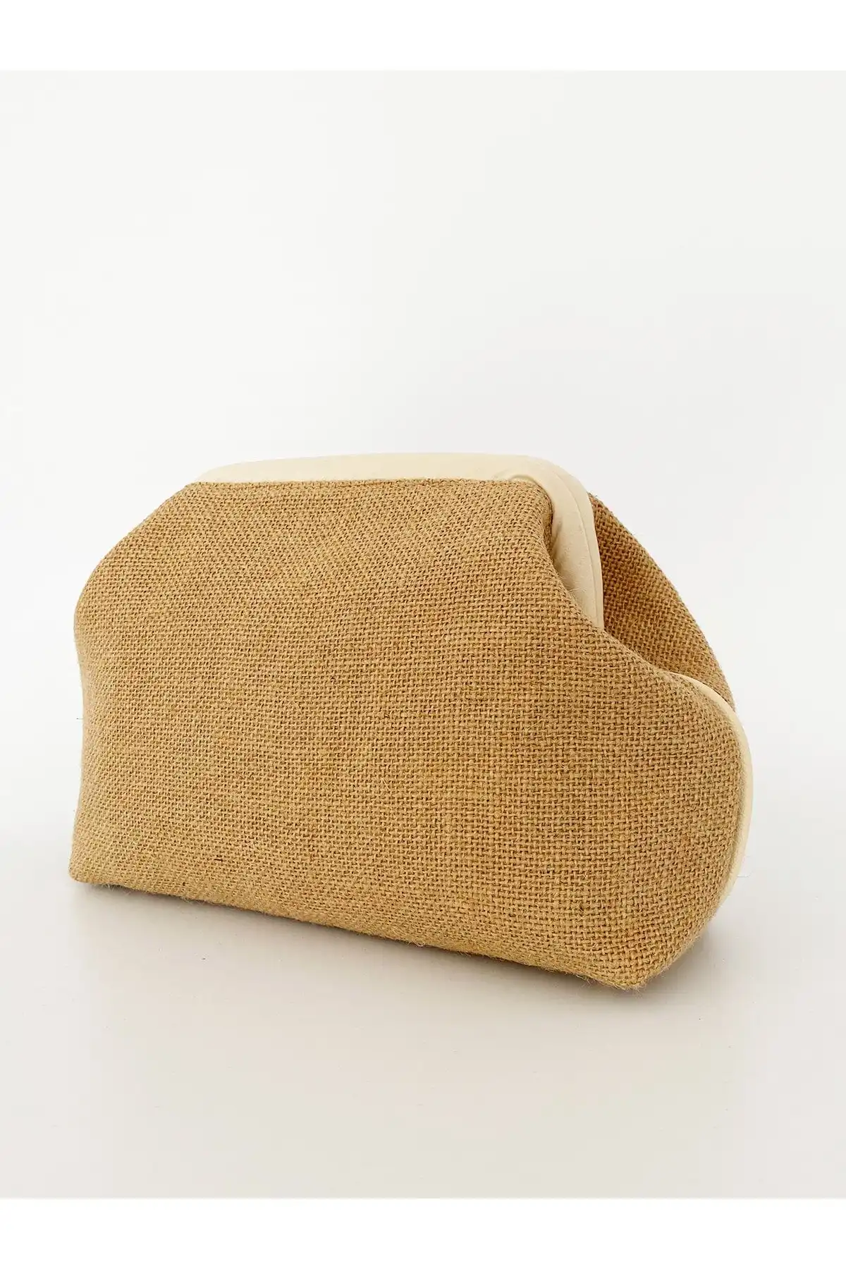 HEYBE'S Kadın Krem Biyeli Jüt Hasır Clutch El Çantası Hakkında Bilgi