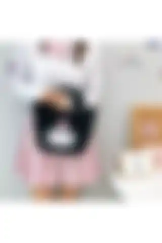 PELUS MODA Kuromi Siyah Peluş Yumuşak El Çantası ile Şıklığı Yakalayın