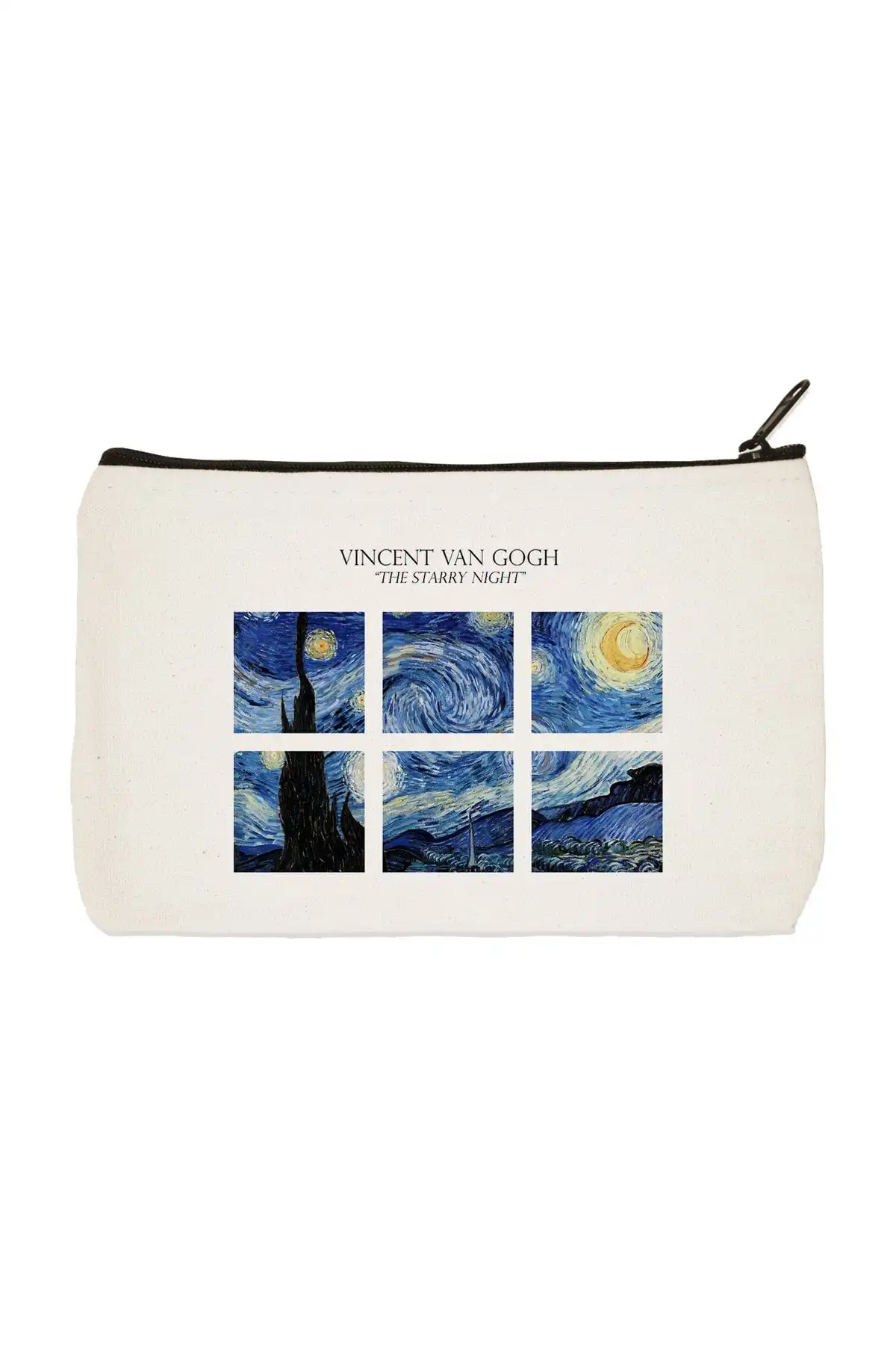 Designedfy Clutch Van Gogh Starry Night Makyaj ve Kalemlik Çantası