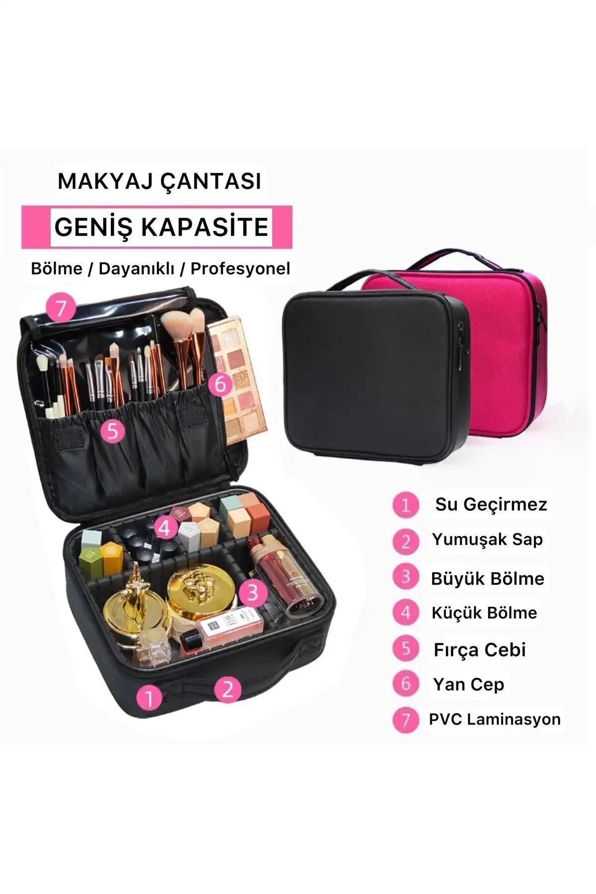 Mujgan Su Geçirmez Yüksek Kaliteli Makyaj Çantası ile Makyajınızı Koruyun