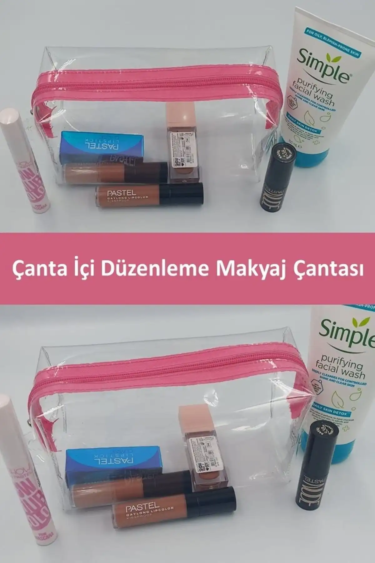 Çamdertekstil Makyaj Malzemesi Düzenleyici Çanta ile Düzenli Saklama
