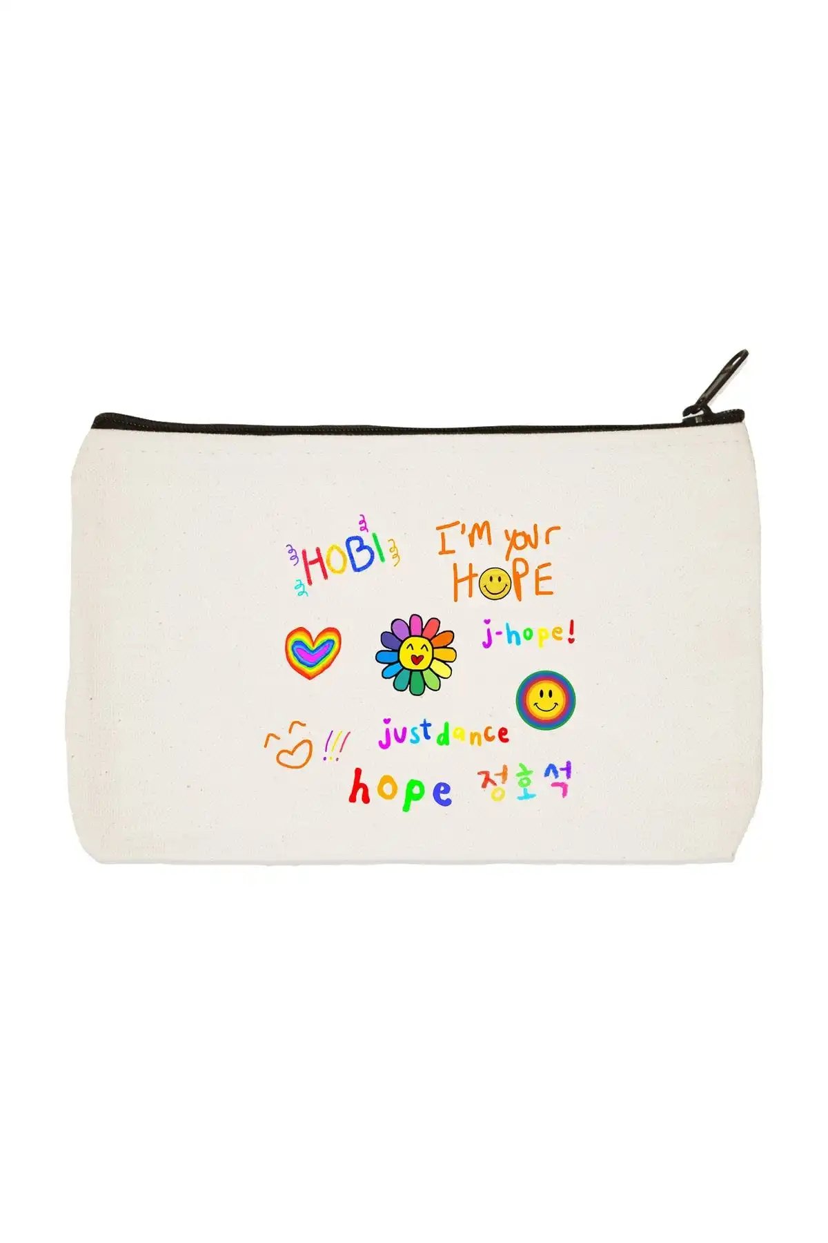 designedfy Clutch BTS J-Hope Baskılı Bez Makyaj Çantası ile Şıklığı Yakalayın