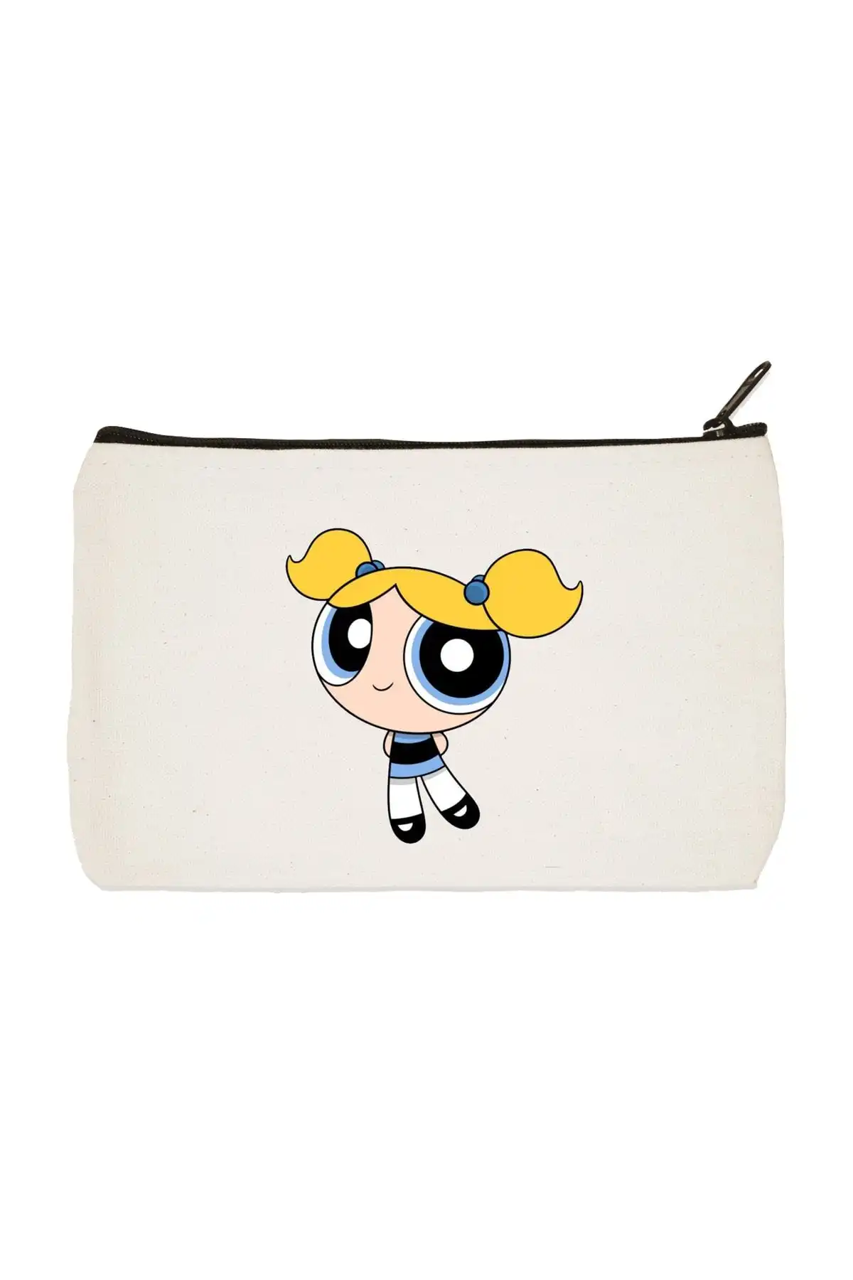 designedfy Clutch Powerpuff Girls Bubbles Baskılı Bez Makyaj Çantası