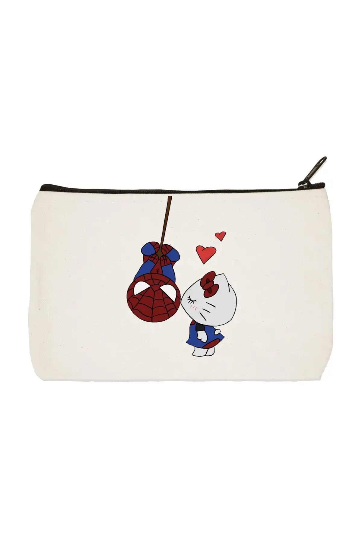 designedfy Spiderman - Hello Kitty 2 Baskılı Bez Makyaj Çantası Hakkında Bilgi