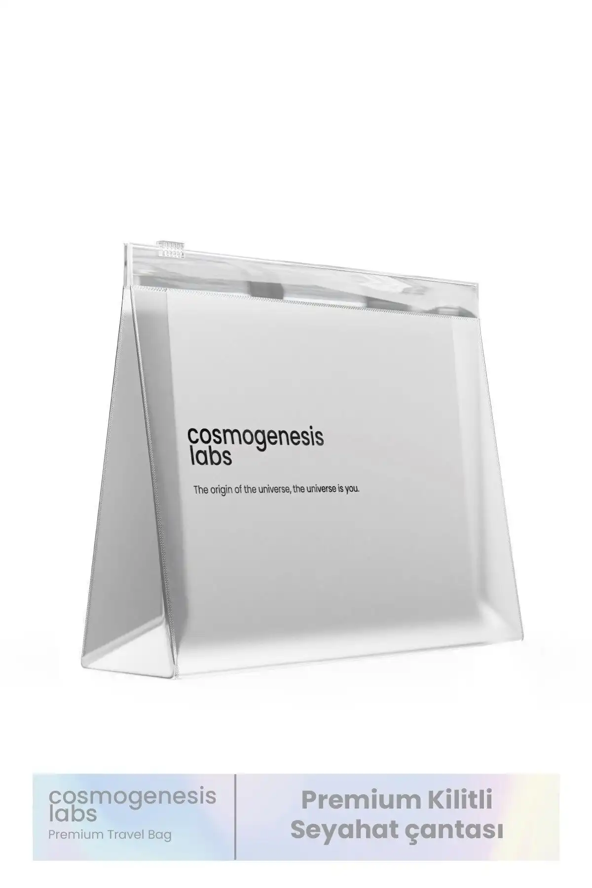 Cosmogenesis Labs Premium Şeffaf Kilitli Plastik Seyahat Çantası Hakkında