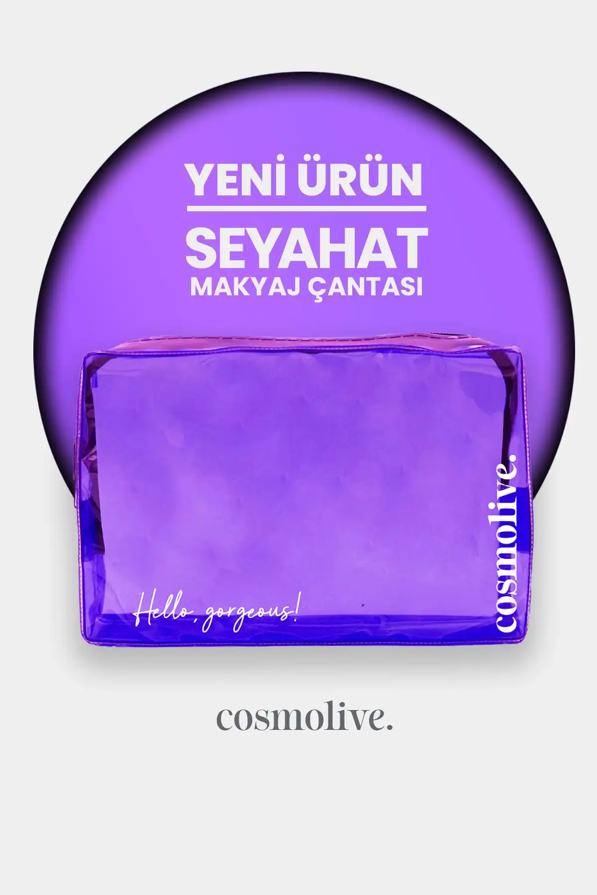 Cosmolive Şeffaf Seyahat Cilt Bakım Çantası ile Ürünlerinizi Düzenleyin