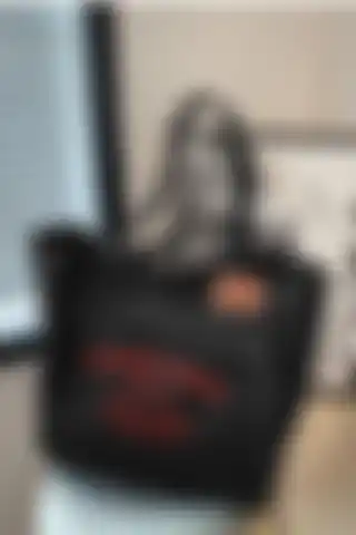 WEST BULLSCanuas Organik Kanvas Kumaş Tote Cepli Siyah Omuz Çantası
