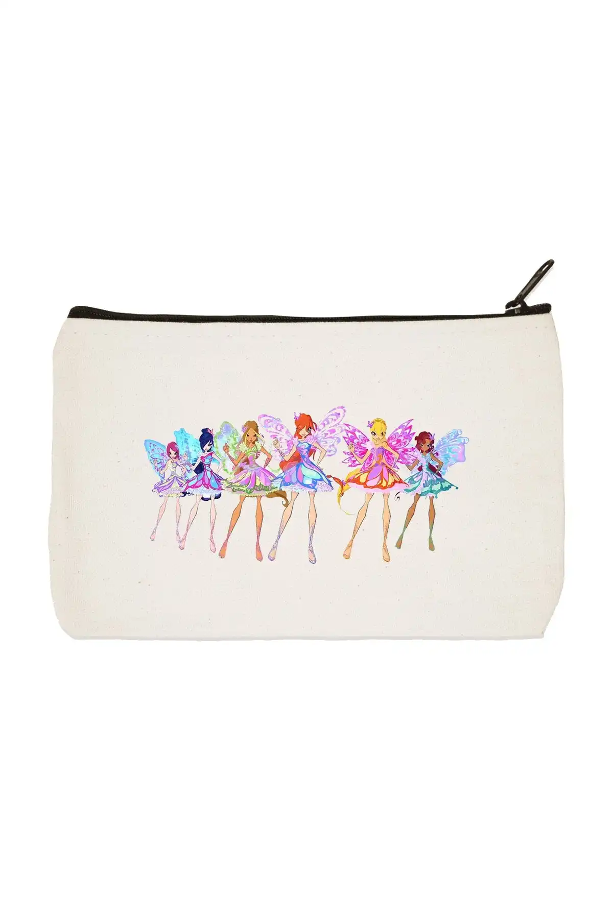 Designedfy Clutch Winx Club Baskılı Bez Makyaj Çantası ile Şıklığı Yaşayın