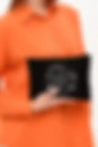 Çınar Bez Çanta Clutch Aesthetic Planets Siyah Kanvas Makyaj Çantası