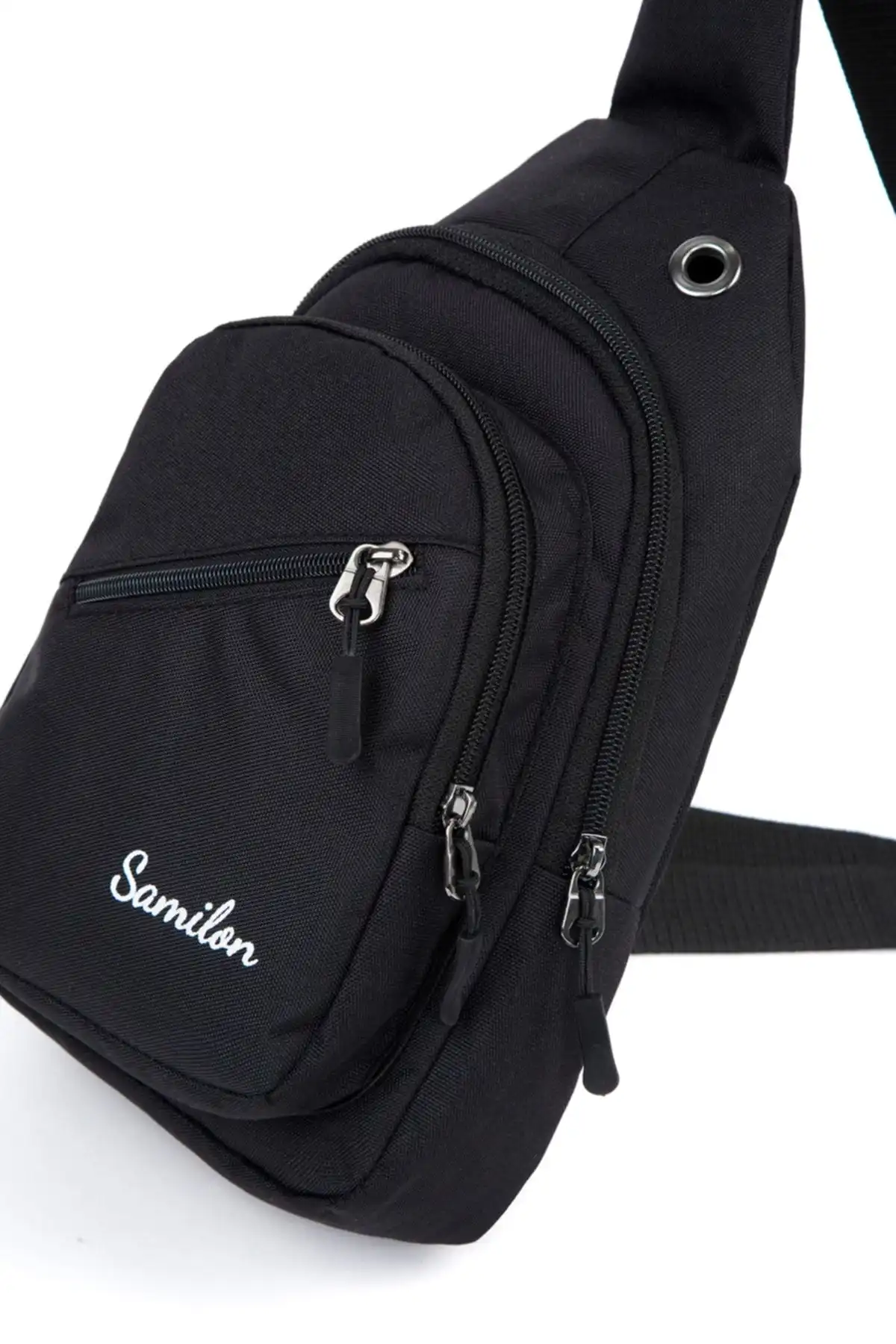Samilon Unisex Impertex Kumaş Siyah Çapraz Omuz Çantası: Fonksiyonel ve Şık