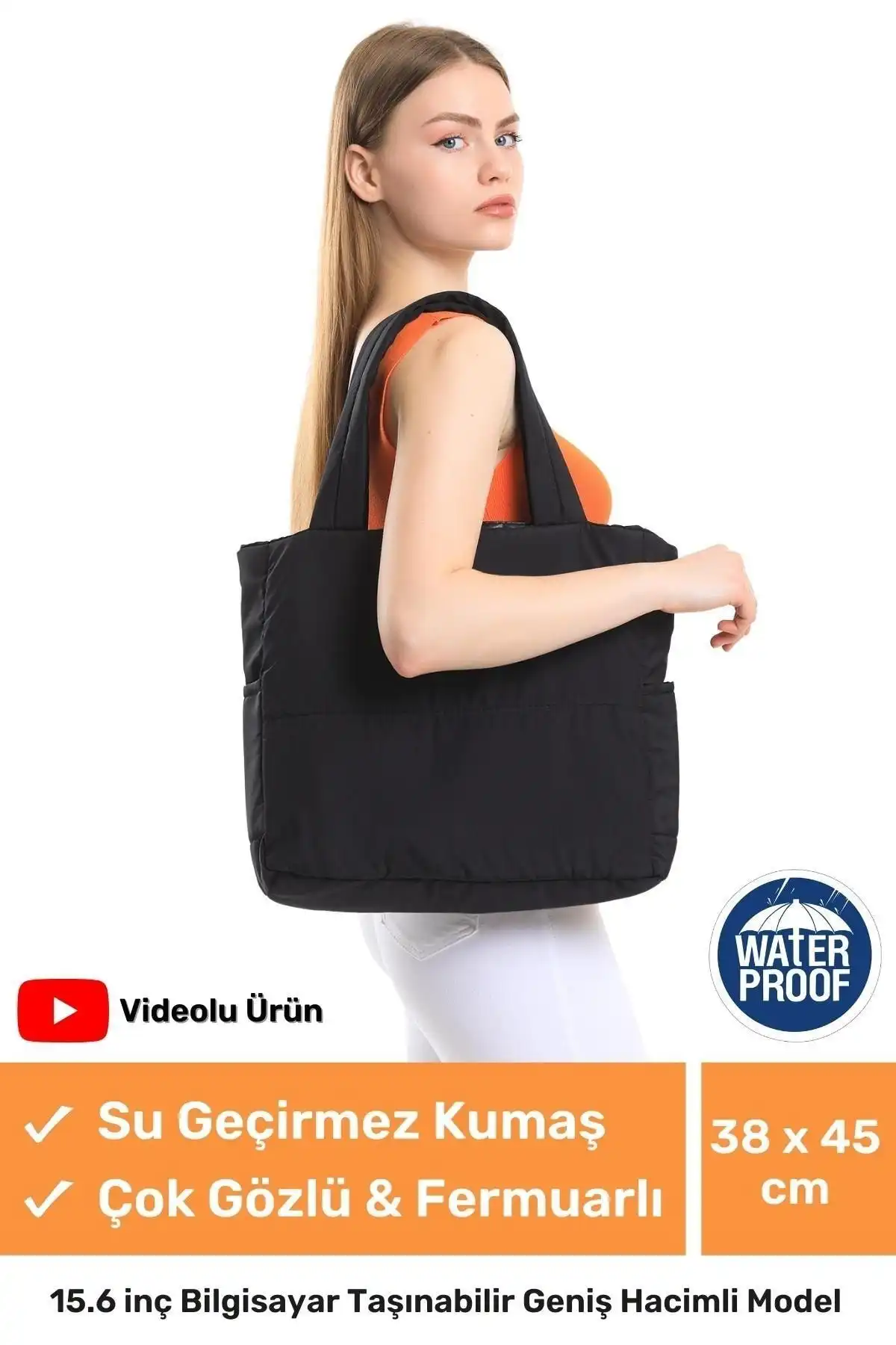 Lacheln Su Geçirmez Geniş Hacimli Shopper Çantası ile Konfor ve Şıklık